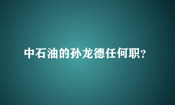 中石油的孙龙德任何职？