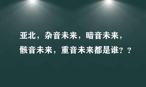 亚北，杂音未来，暗音未来，骸音未来，重音未来都是谁？？