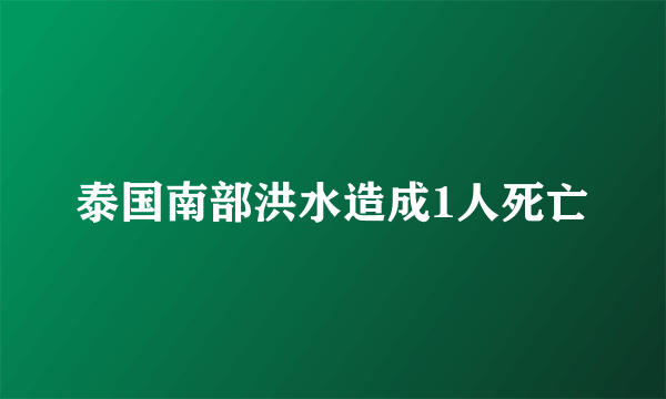 泰国南部洪水造成1人死亡