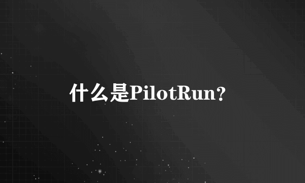 什么是PilotRun？