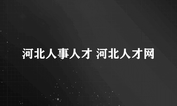 河北人事人才 河北人才网