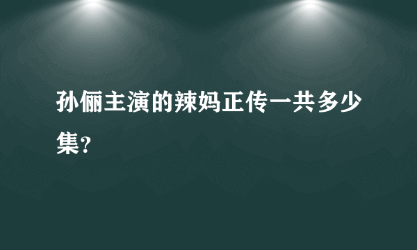 孙俪主演的辣妈正传一共多少集？