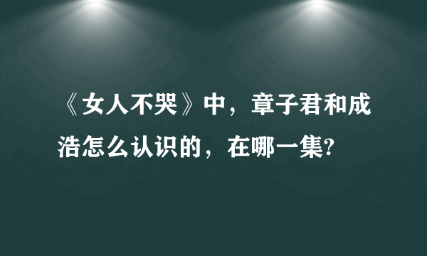 《女人不哭》中，章子君和成浩怎么认识的，在哪一集?