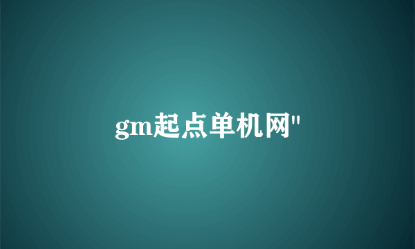 gm起点单机网