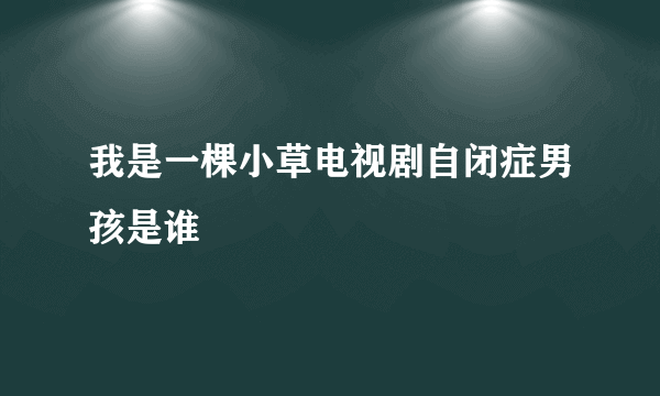 我是一棵小草电视剧自闭症男孩是谁