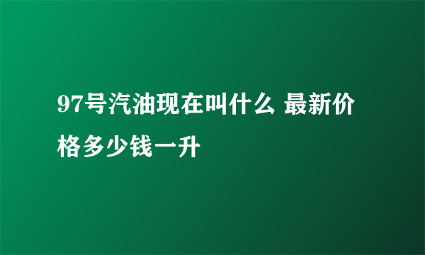 97号汽油现在叫什么 最新价格多少钱一升