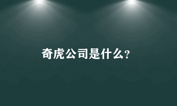 奇虎公司是什么？