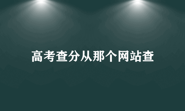 高考查分从那个网站查