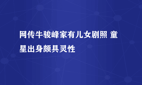 网传牛骏峰家有儿女剧照 童星出身颇具灵性