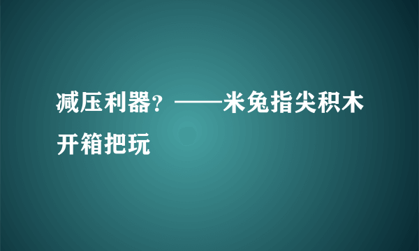 减压利器？——米兔指尖积木开箱把玩