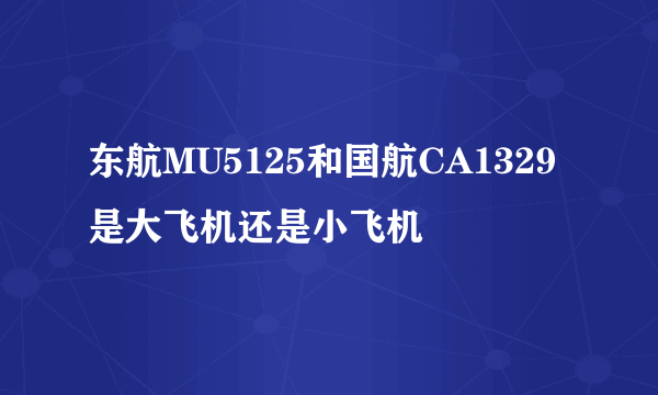 东航MU5125和国航CA1329是大飞机还是小飞机