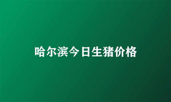 哈尔滨今日生猪价格