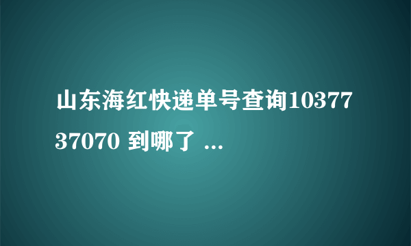 山东海红快递单号查询1037737070 到哪了 怎么查不到