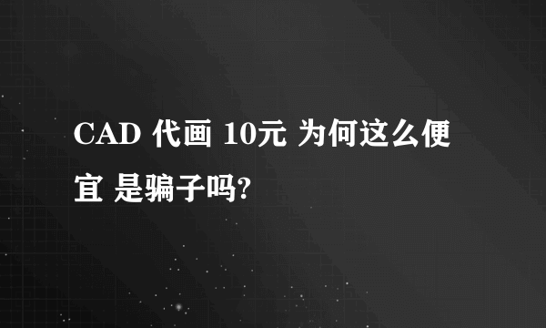 CAD 代画 10元 为何这么便宜 是骗子吗?