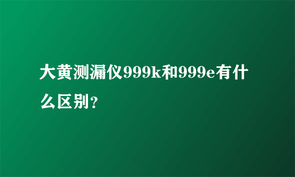 大黄测漏仪999k和999e有什么区别？