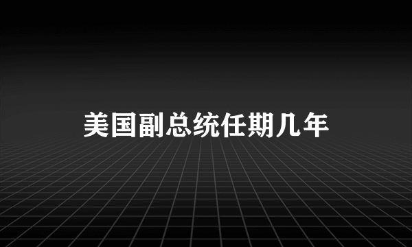 美国副总统任期几年