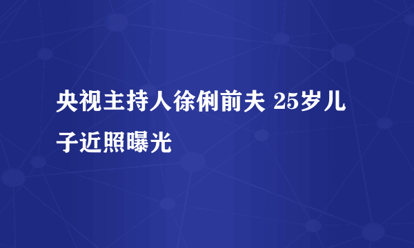 央视主持人徐俐前夫 25岁儿子近照曝光