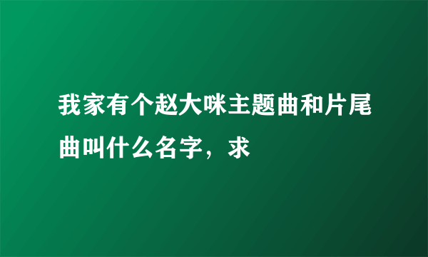 我家有个赵大咪主题曲和片尾曲叫什么名字，求