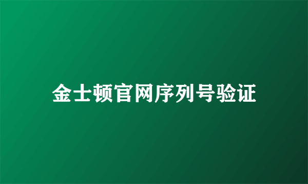 金士顿官网序列号验证