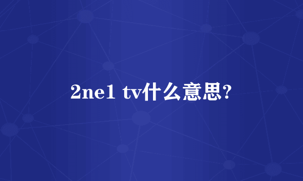 2ne1 tv什么意思?