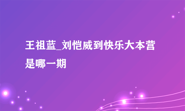 王祖蓝_刘恺威到快乐大本营是哪一期