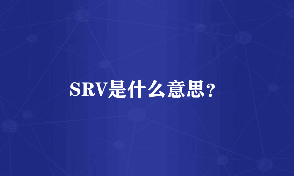 SRV是什么意思？