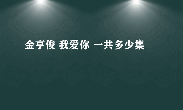 金亨俊 我爱你 一共多少集