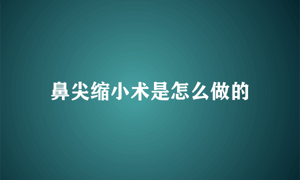 鼻尖缩小术是怎么做的