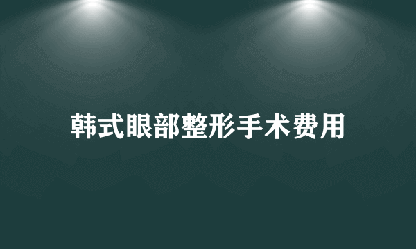 韩式眼部整形手术费用