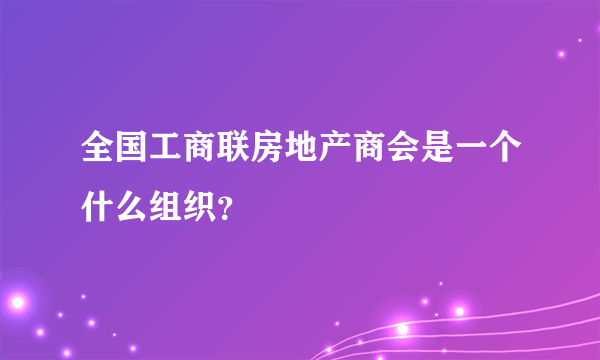 全国工商联房地产商会是一个什么组织？