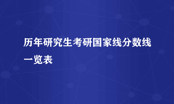 历年研究生考研国家线分数线一览表