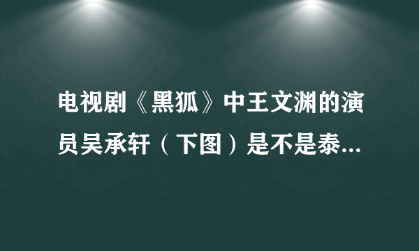 电视剧《黑狐》中王文渊的演员吴承轩（下图）是不是泰星阿奴沏萨潘彭（上图）？？？？？？？？？？？？？？