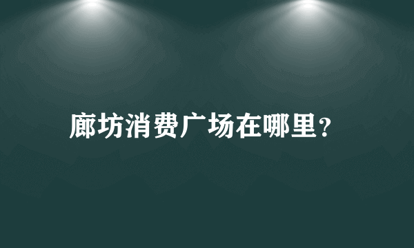 廊坊消费广场在哪里？