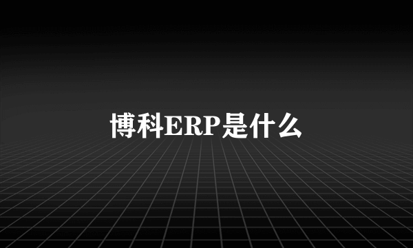 博科ERP是什么