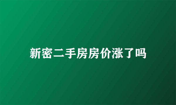 新密二手房房价涨了吗