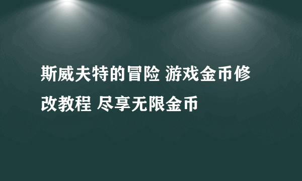 斯威夫特的冒险 游戏金币修改教程 尽享无限金币