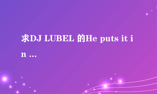 求DJ LUBEL 的He puts it in the wrong hole 的LRC歌词