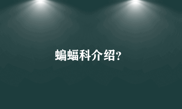 蝙蝠科介绍？