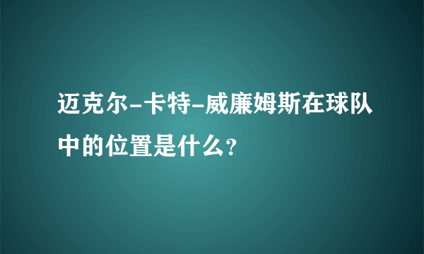 迈克尔-卡特-威廉姆斯在球队中的位置是什么？