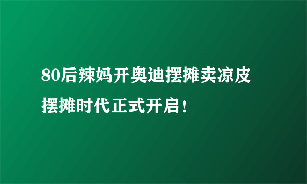 80后辣妈开奥迪摆摊卖凉皮 摆摊时代正式开启！