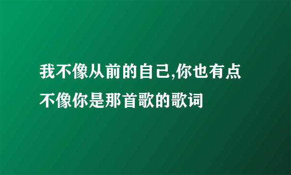 我不像从前的自己,你也有点不像你是那首歌的歌词