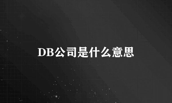 DB公司是什么意思