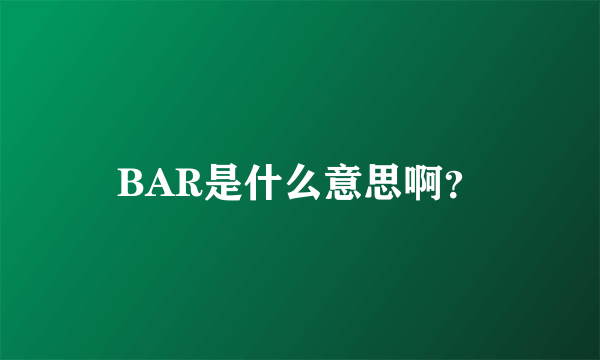 BAR是什么意思啊？