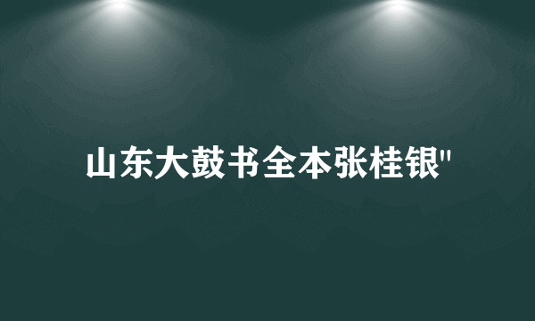 山东大鼓书全本张桂银