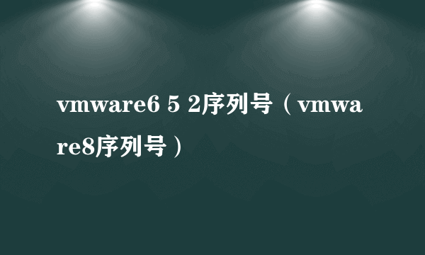 vmware6 5 2序列号（vmware8序列号）