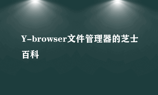 Y-browser文件管理器的芝士百科