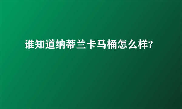 谁知道纳蒂兰卡马桶怎么样?