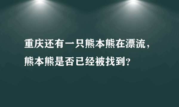 重庆还有一只熊本熊在漂流，熊本熊是否已经被找到？