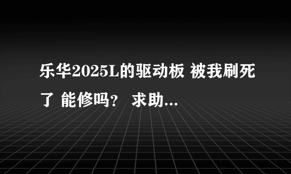 乐华2025L的驱动板 被我刷死了 能修吗？ 求助各位大侠。