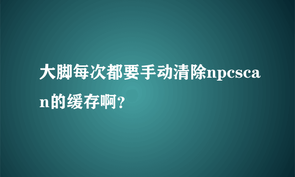 大脚每次都要手动清除npcscan的缓存啊？